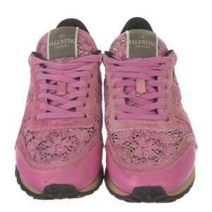 Valentino Women's Sneakers in Vibrant Pink Lace